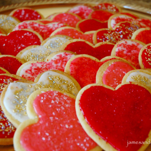 Valentine heart sugar cookies