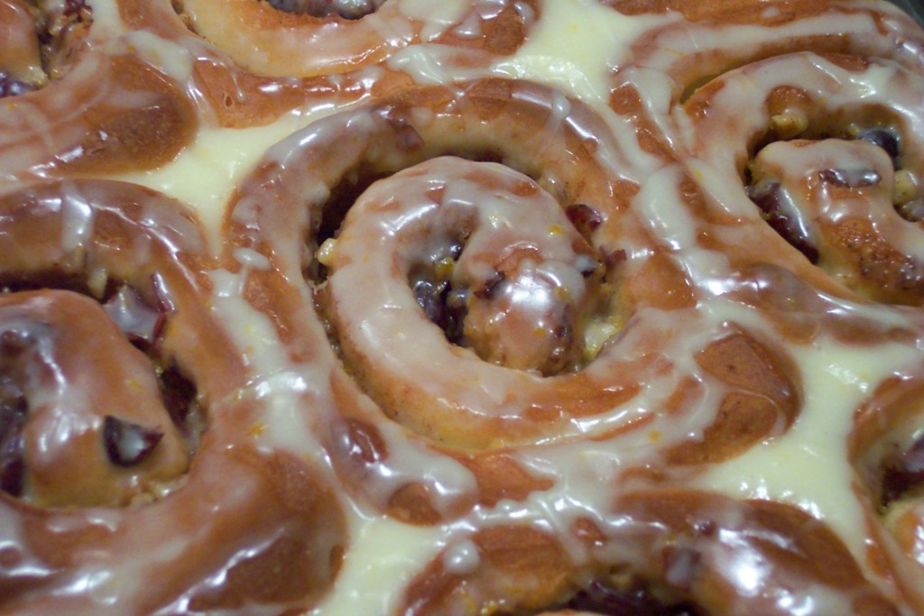 Orange cranberry cinnamon rolls