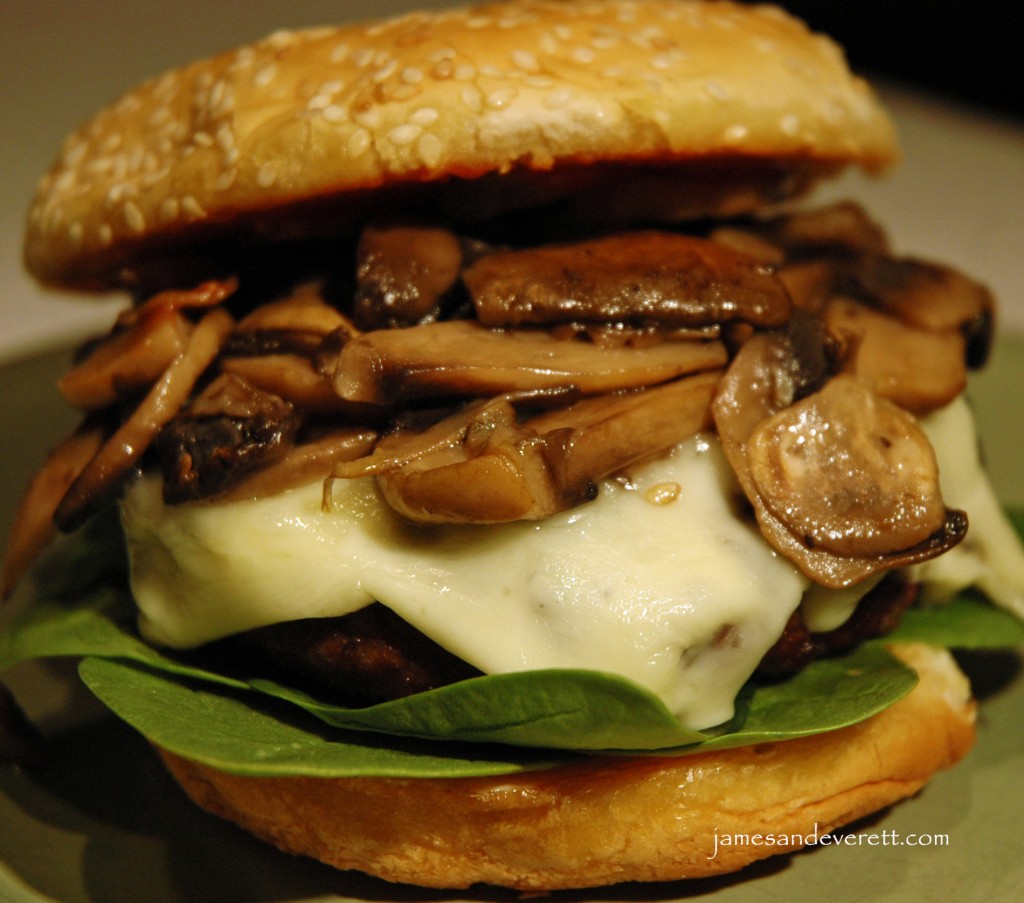 Mushroom and jack cheese burger