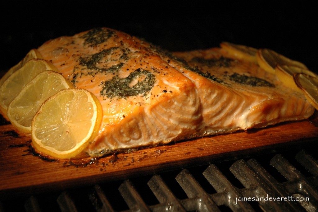 Cedar plank smoked salmon