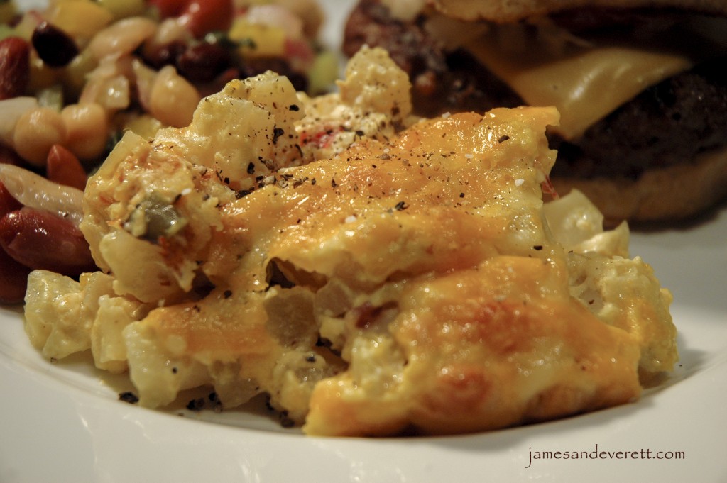 Cheesy potatoes with bacon casserole