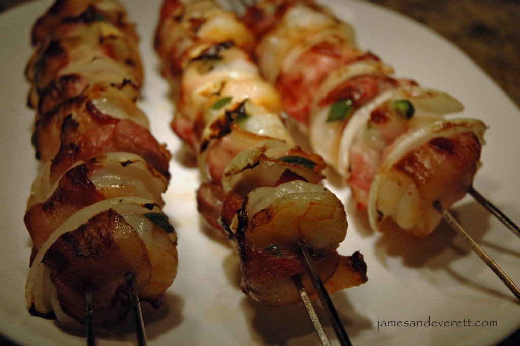 bacon wrapped grilled shrimp