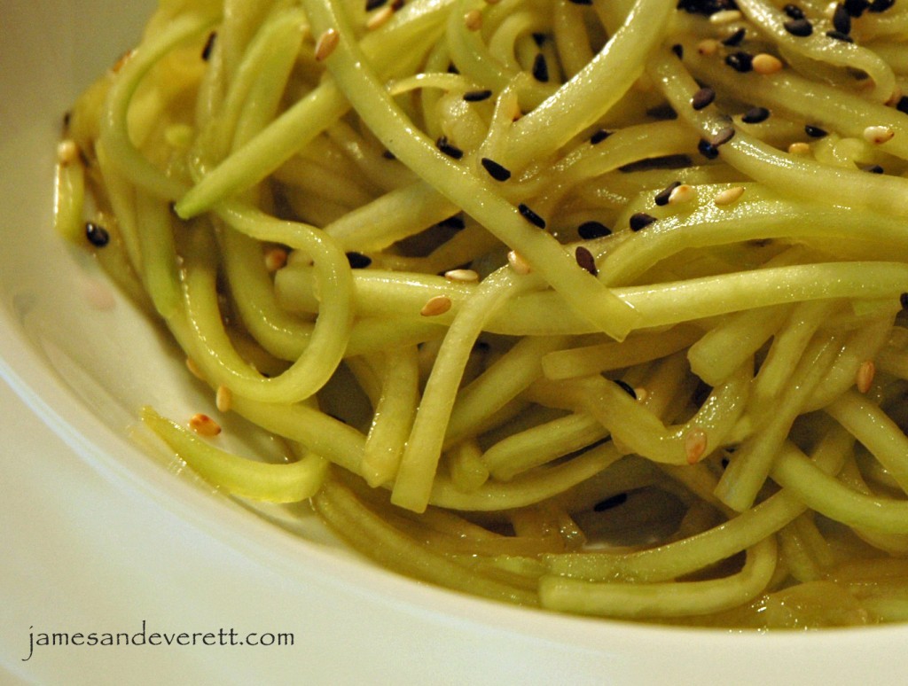 Sesame cucumber noodles