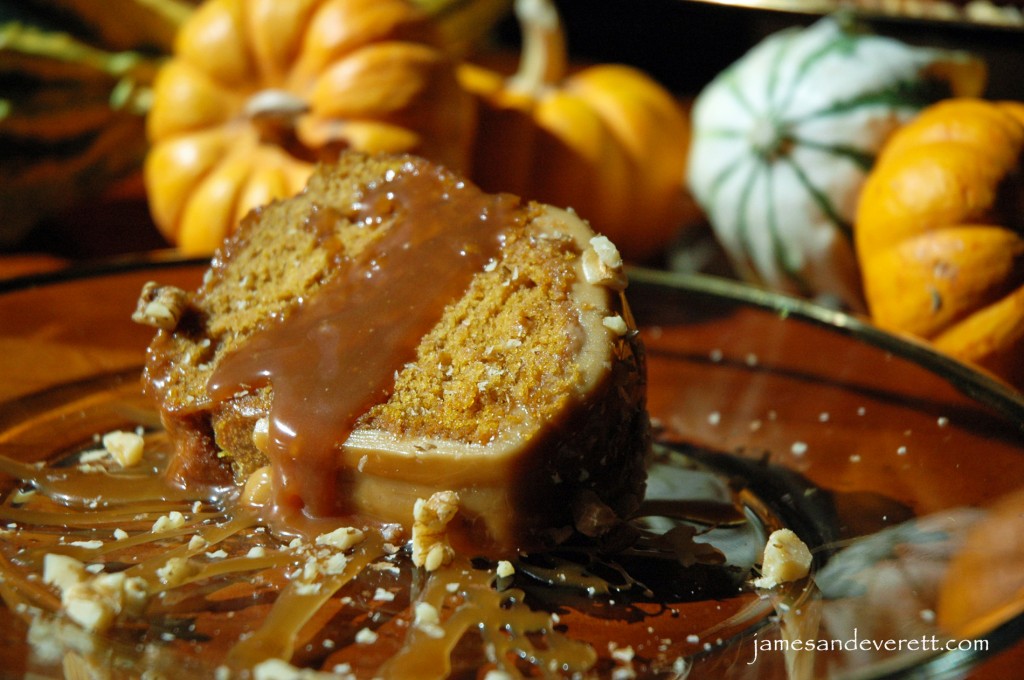 Pumpkin cake with maple icing