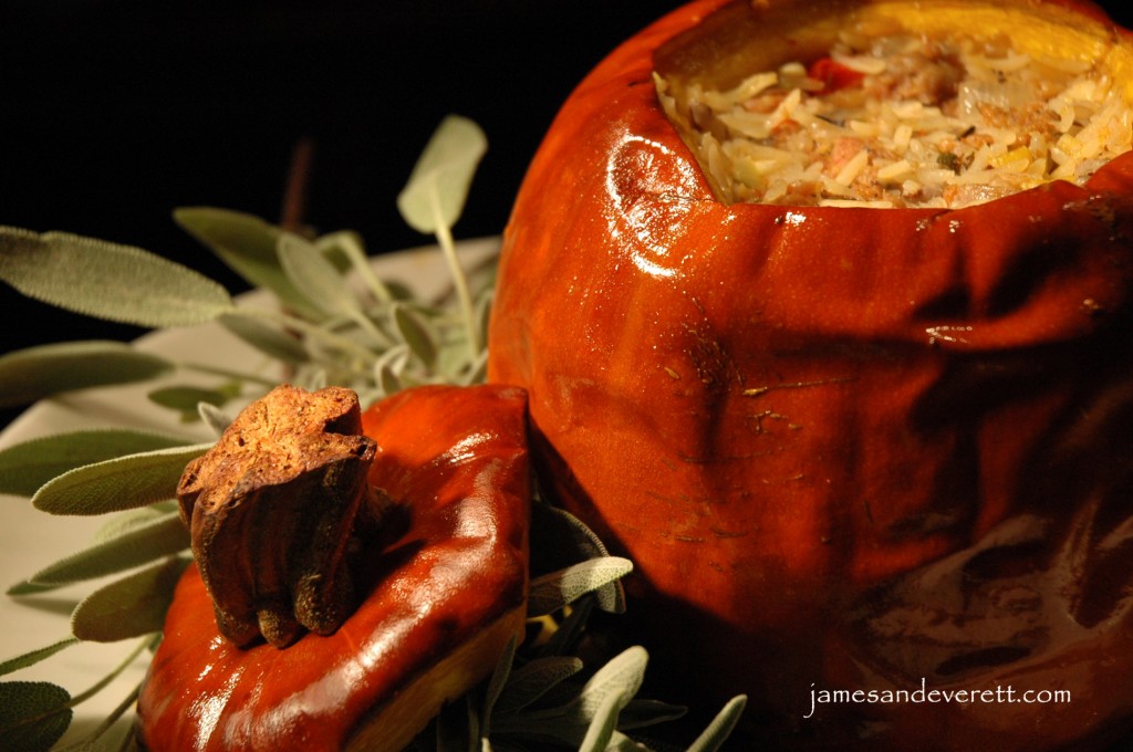 Roasted stuffed pumpkin