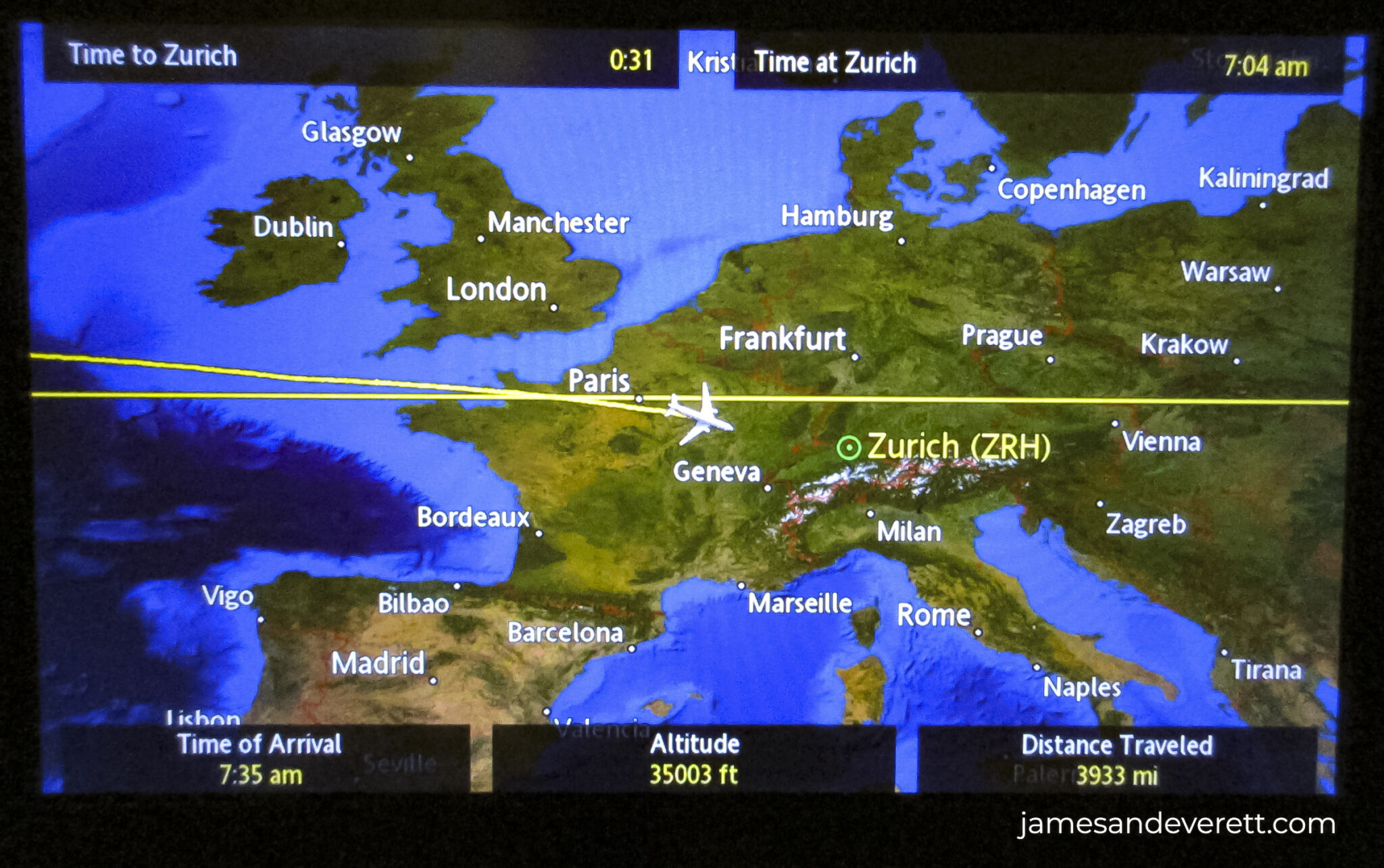 Airplane Seat Back Map