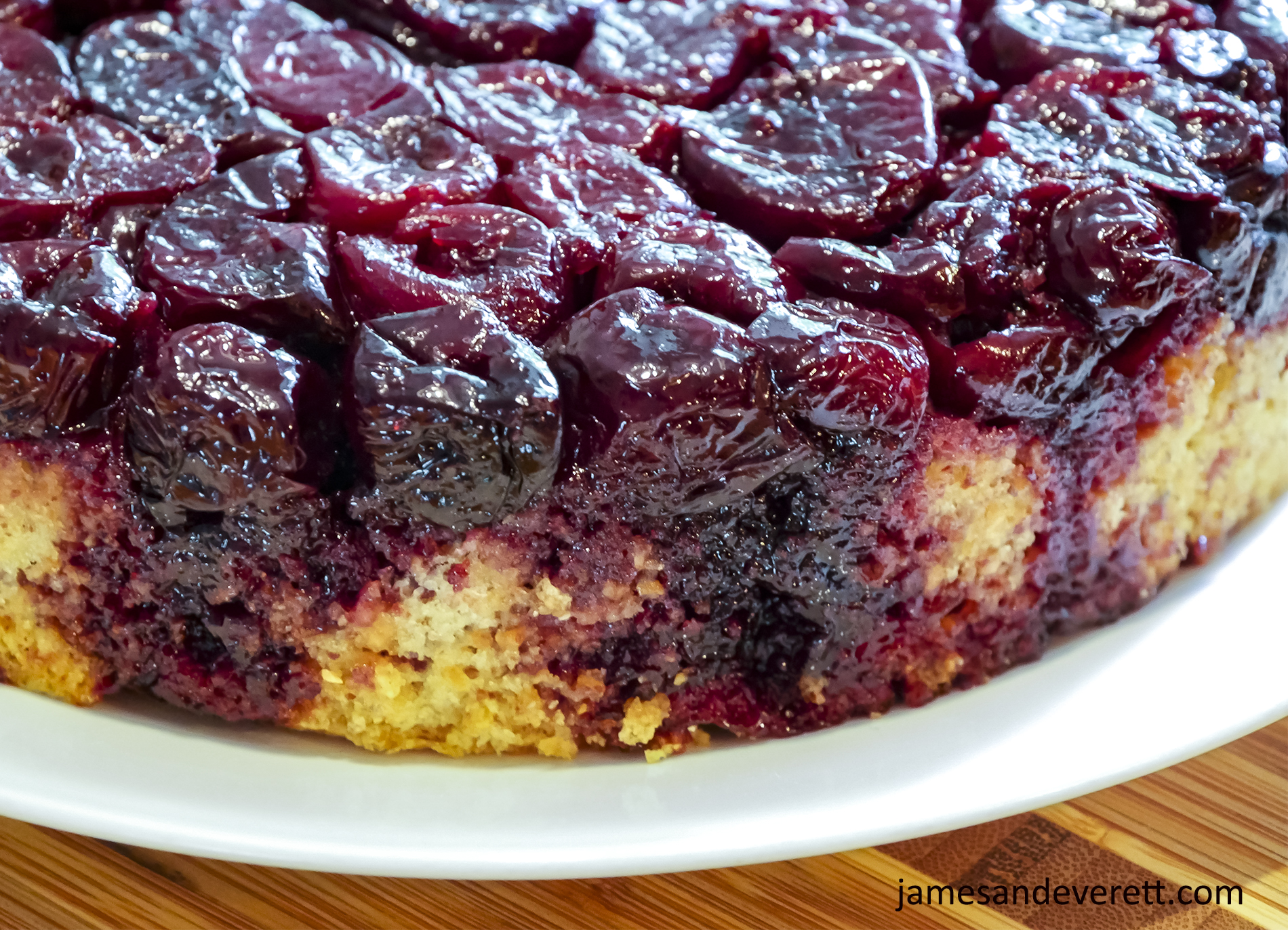 Cherry Almond Upside Down Cake Recipe