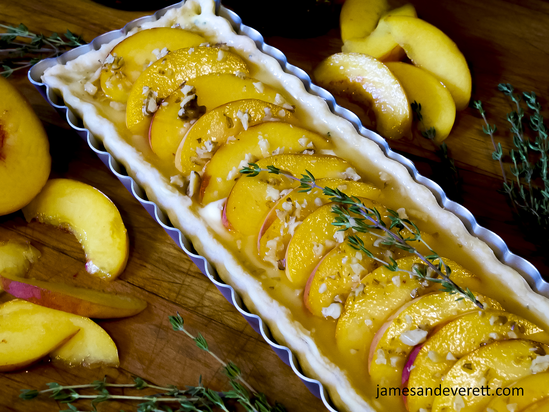 Honey Whiskey Peach Tart