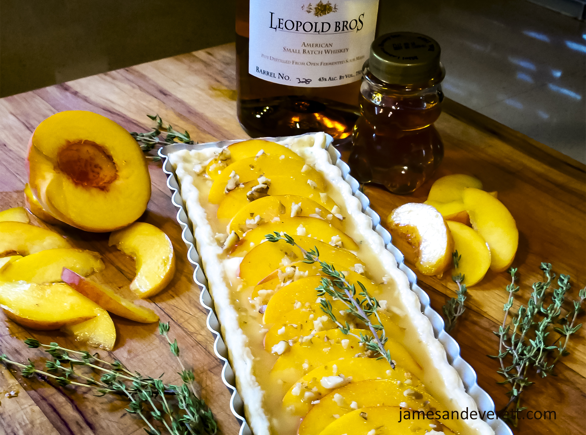 Honey Whiskey Peach Tart