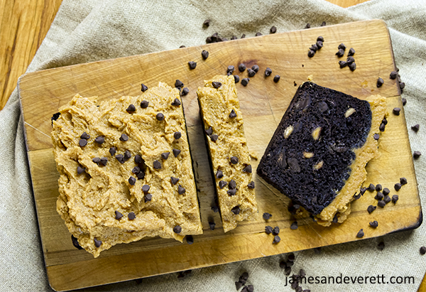 Dark Chocolate & Peanut Butter Zucchini Cake