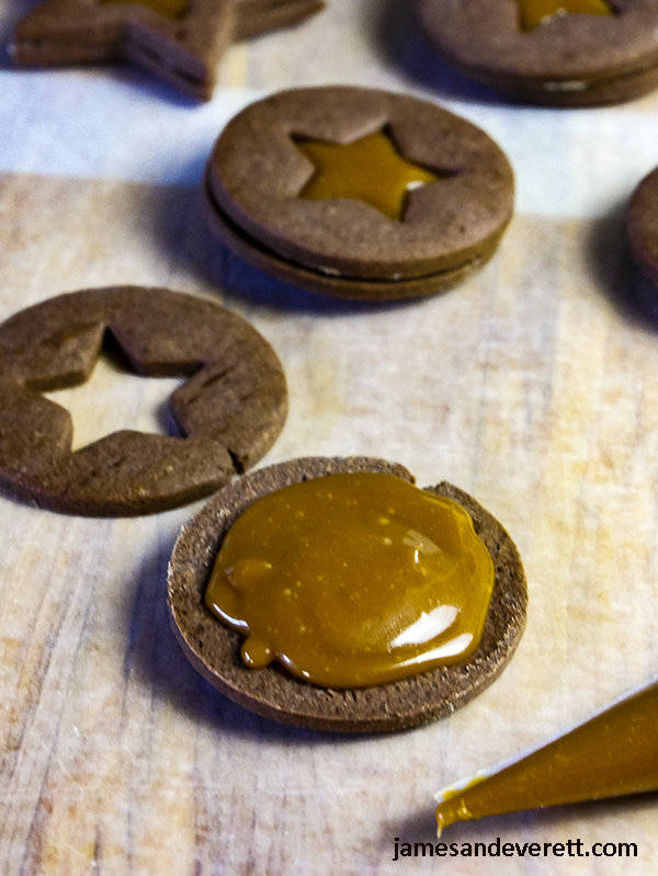 Salted Caramel Salted Caramel Chocolate Linzer Cookies