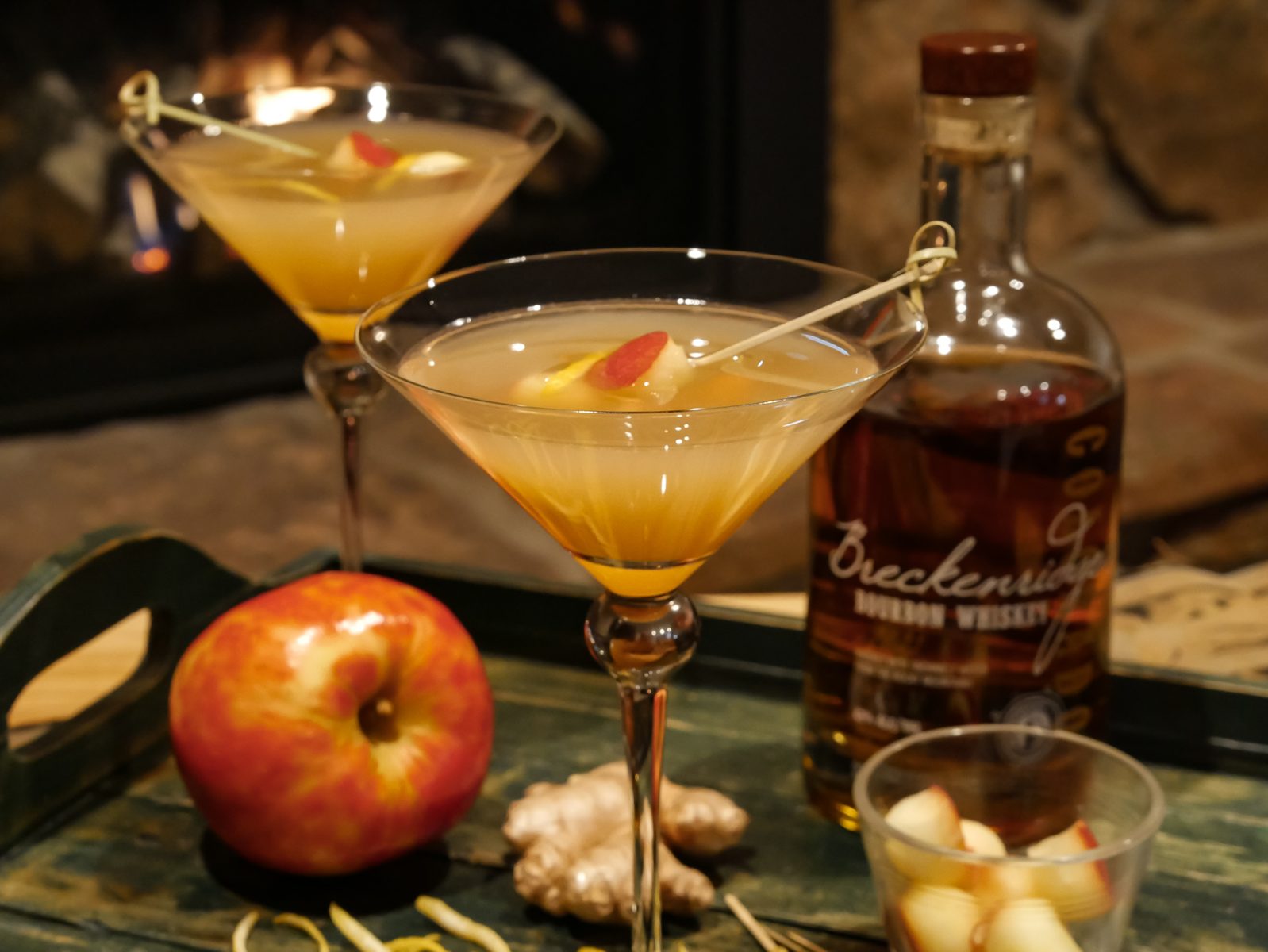 bourbon apple ginger martini