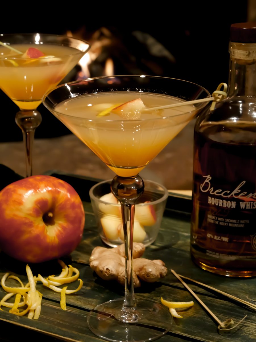 bourbon apple ginger martini