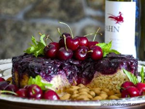Cherry Almond Upside Down Cake 
