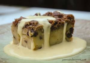 Bread Pudding w/ Spiced Rum Raisins 