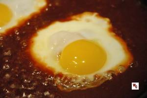 Eggs Poached in Enchilada Sauce