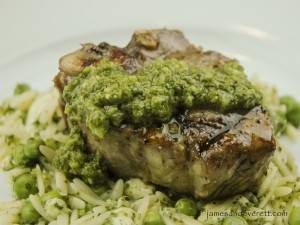 Grilled Lamb w/ Mint Chimichurri 